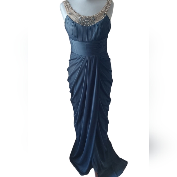 Adrianna Papell Dresses & Skirts - Adrianna Papell Dress UK Size 12 Evening Gown Grecian Mermaid Style Dark Teal